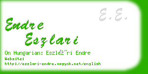 endre eszlari business card